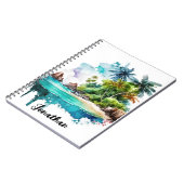 美しいビーチ海波砂シーシェル ノートブック (左側)