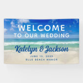 美しいビーチ私たちの結婚海へようこそ 横断幕 (横)