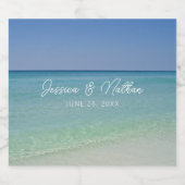 美しいビーチ結婚写真のカスタマイズ ビールラベル (シングルラベル)