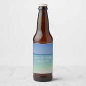 美しいビーチ結婚写真のカスタマイズ ビールラベル (正面)