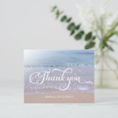 美しいビーチ結婚式ありがとう ポストカード (スタンド正面)