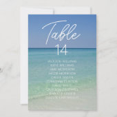 美しいビーチ結婚式テーブル番号(名前あり) (正面)
