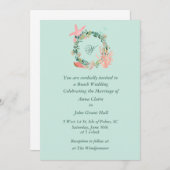 美しいビーチ結婚式告知 | カスタム 招待状 (正面/裏面)