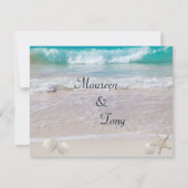 美しいビーチ結婚式招待状 招待状 (裏面)