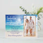 美しいビーチ結婚式|写真のアップロード 招待状 (スタンド正面)