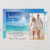 美しいビーチ結婚式|写真のアップロード 招待状 (正面/裏面)