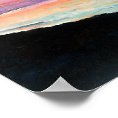 美しいビーチ絵を描サンセットインソフトパステル ポスター (角)