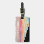 美しいビーチ絵を描サンセットインソフトパステル ラゲッジタグ (正面縦)