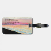美しいビーチ絵を描サンセットインソフトパステル ラゲッジタグ (裏面横)