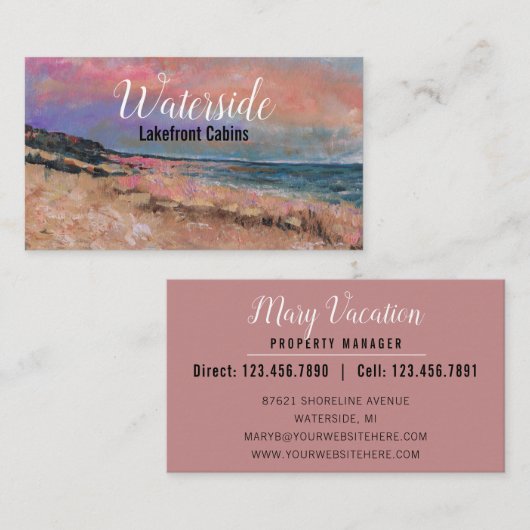 美しいビーチ絵画ズ 名刺 (正面/裏面)