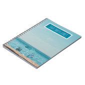 美しいビーチ青い椅子あなたの名前のノートを追加 ノートブック (左側)