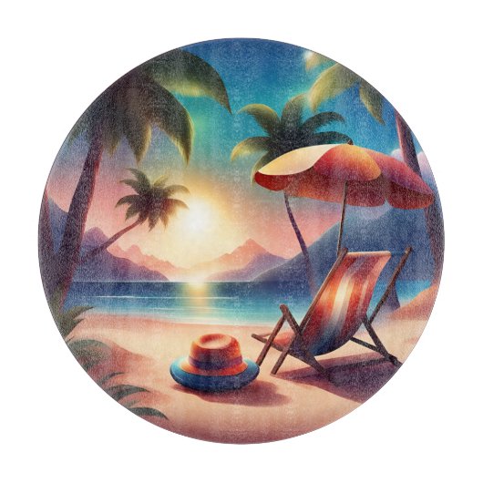 美しいビーチ カッティングボード (正面)