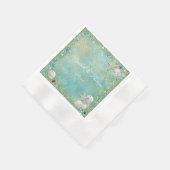 美しいビーチ，サンドドル，ヒトデ，ナプキン 縁ありカクテルナプキン (角)