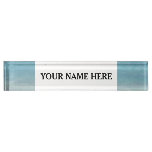 美しいビーチ|タークスとカイコスの写真 デスクネームプレート (正面)