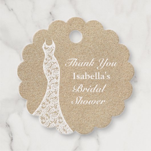 美しいビーチ ブライダルシャワー サンクス タグ 白 (正面)