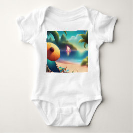 美しいビーチ ベビーボディスーツ