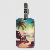 美しいビーチ ラゲッジタグ (正面縦)