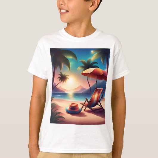 美しいビーチ Tシャツ (正面)