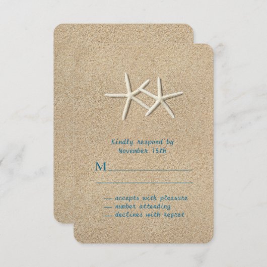 美しいビーチRSVP 出欠カード (正面/裏面)