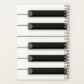 美しいピアノパーソナライズされた鍵5.5x8.5 ノートブック (裏面)