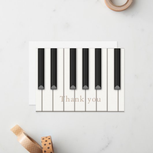 美しいピアノ鍵パーソナライズされた大曲 ノートカード (正面/裏面インサイチュ)