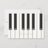 美しいピアノ鍵パーソナライズされた小音楽 ノートカード (正面)