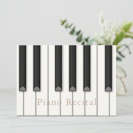 美しいピアノ鍵大きなカスタム音楽リサイタル 招待状 (スタンド正面)