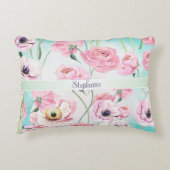 美しいピエレガントンクフローラバラモノグラム アクセントクッション (正面)