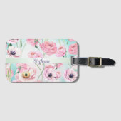 美しいピエレガントンクフローラバラモノグラム ラゲッジタグ (正面横)