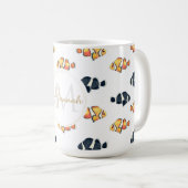 美しいピエロ絵画魚の黒と黄色 コーヒーマグカップ (正面右)