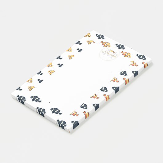 美しいピエロ絵画魚の黒と黄色 ポストイット (アングル)