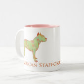 美しいピットブルかStaffyテリアのマグ ツートーンマグカップ (正面左)