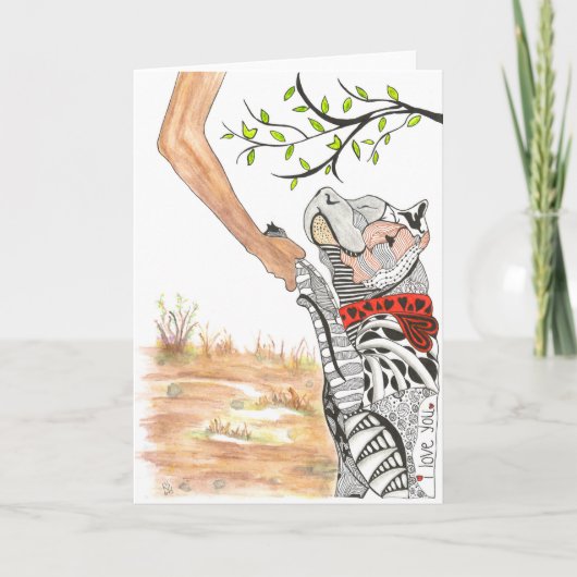 美しいピットブルカラフルグリーティングカード サンキューカード (正面)