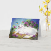 美しいピレネー山脈/誕生日の挨拶状 カード (黄色い花)