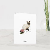 美しいピンクおよび金ゴールドの花柄のサンキューカード サンキューカード (裏面)