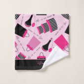 美しいピンクおよび黒いパリ バスタオルセット (ウォッシュタオル)