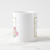美しいピンクとイエローの花嫁の母 ジャンボコーヒーマグカップ (正面)