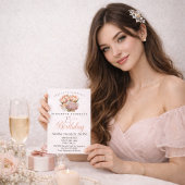 美しいピンクとオレンジのチューリップ 25歳の誕生日 招待状