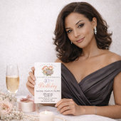 美しいピンクとオレンジのチューリップ 40歳の誕生日 招待状