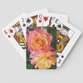 美しいピンクとオレンジのバラ写真 トランプ (裏面)