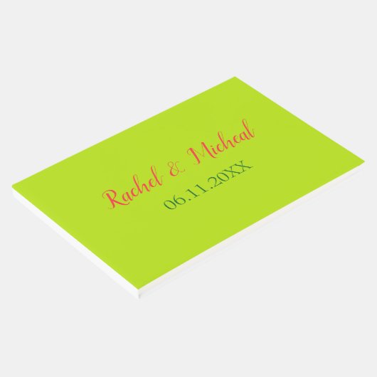 美しいピンクとグリーンのテーマ結婚ズ ゲストブック (コーナー)