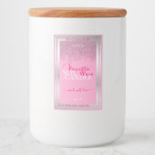 美しいピンクとシルバーの製品の包装ラベル フードラベル (正面)