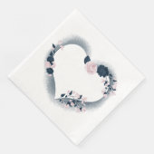 美しいピンクとネイビーのフローラハート (コーナー)