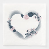 美しいピンクとネイビーのフローラハート (正面)