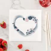 美しいピンクとネイビーのフローラハート (インサイチュ)