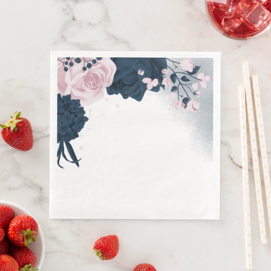 美しいピンクとネイビーの花 (インサイチュ)