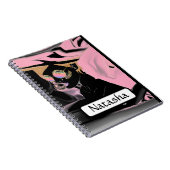 美しいピンクとブラックポップ・アートのア絵画ート ノートブック (右側)