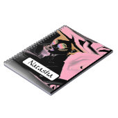 美しいピンクとブラックポップ・アートのア絵画ート ノートブック (左側)