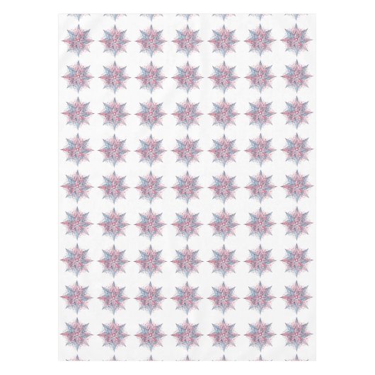 美しいピンクとブルーの万華鏡のように千変万化するパターンクリスマス テーブルクロス (正面)