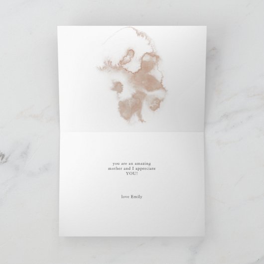 美しいピンクとブルーの水彩画のマザーズデーカード カード (内部)